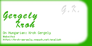 gergely kroh business card